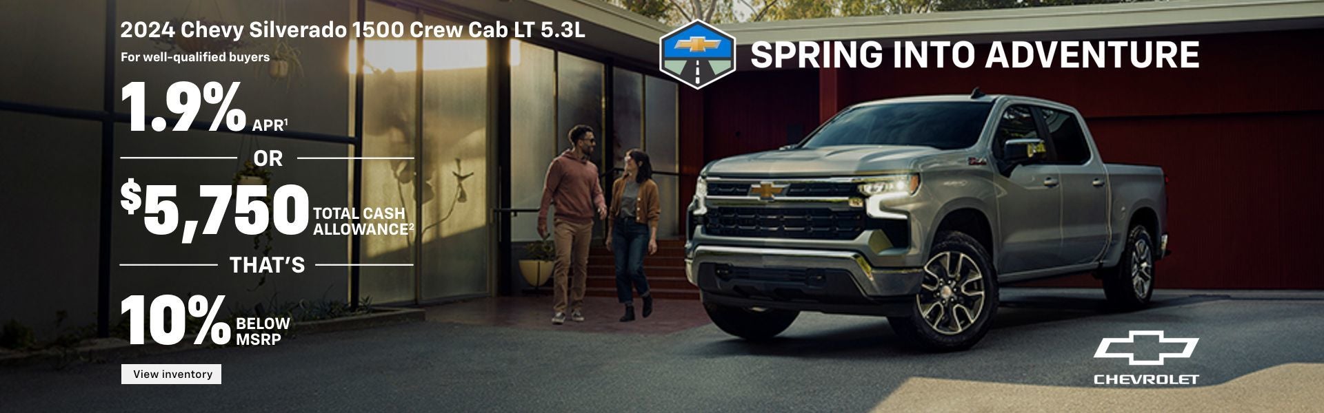 2024 Chevy Silverado 1500 LT 5.3L. For well-qualified buyers 1.9% APR. Or, $5,750 total cash allo...